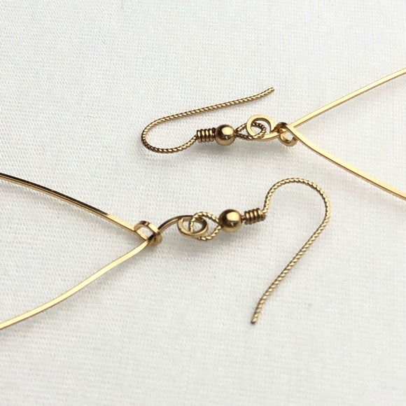 🐷Handmade Wire Earrings With Pink Swarovski Beads - Picture 2 of 5